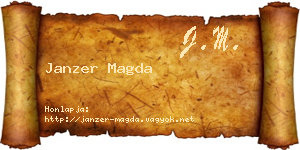 Janzer Magda névjegykártya